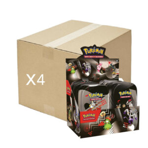 ev10.5 case mini tin case de 4 displays de mini tins flamme blanche / foudre noire